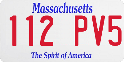 MA license plate 112PV5