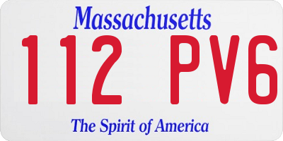 MA license plate 112PV6