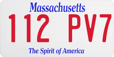 MA license plate 112PV7