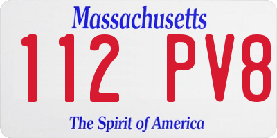 MA license plate 112PV8