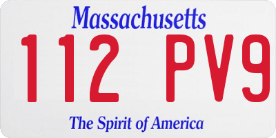 MA license plate 112PV9