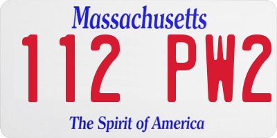 MA license plate 112PW2
