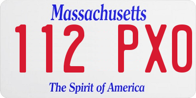 MA license plate 112PX0