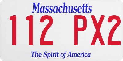 MA license plate 112PX2