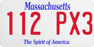 MA license plate 112PX3