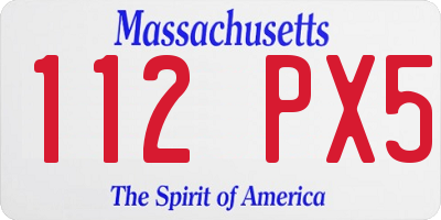 MA license plate 112PX5