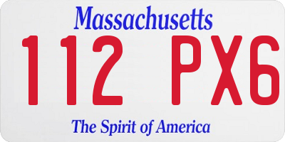 MA license plate 112PX6
