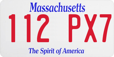 MA license plate 112PX7
