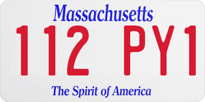 MA license plate 112PY1