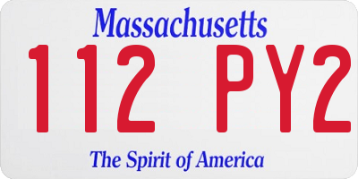 MA license plate 112PY2