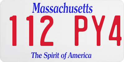 MA license plate 112PY4