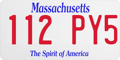 MA license plate 112PY5