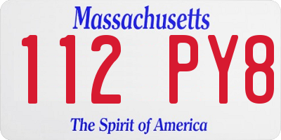MA license plate 112PY8