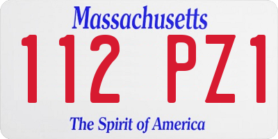 MA license plate 112PZ1