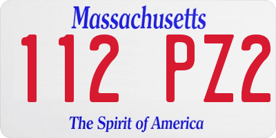 MA license plate 112PZ2