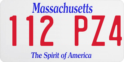 MA license plate 112PZ4