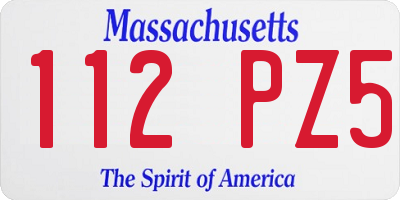 MA license plate 112PZ5