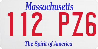 MA license plate 112PZ6