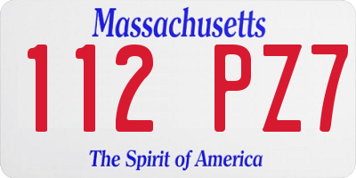 MA license plate 112PZ7