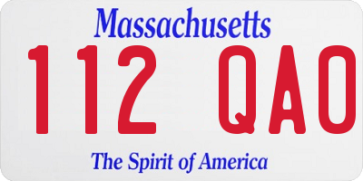 MA license plate 112QA0