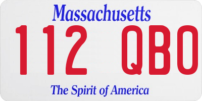 MA license plate 112QB0