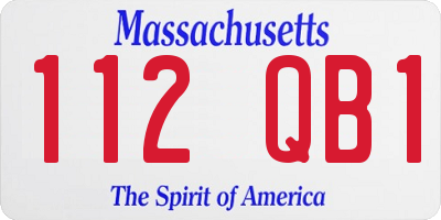 MA license plate 112QB1