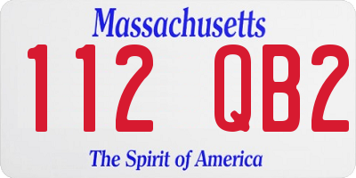 MA license plate 112QB2