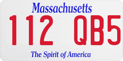 MA license plate 112QB5
