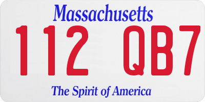 MA license plate 112QB7