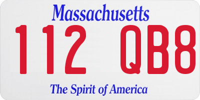 MA license plate 112QB8