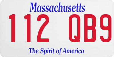 MA license plate 112QB9
