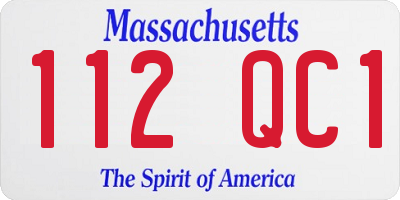 MA license plate 112QC1