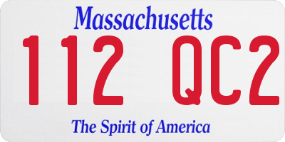 MA license plate 112QC2