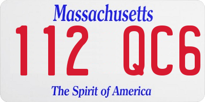 MA license plate 112QC6
