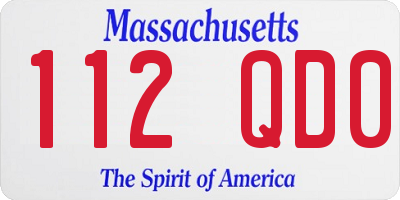 MA license plate 112QD0