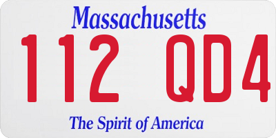 MA license plate 112QD4