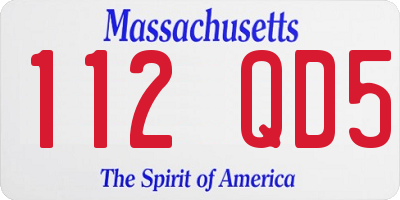 MA license plate 112QD5