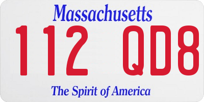 MA license plate 112QD8