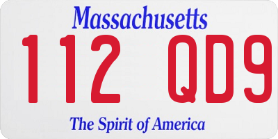 MA license plate 112QD9