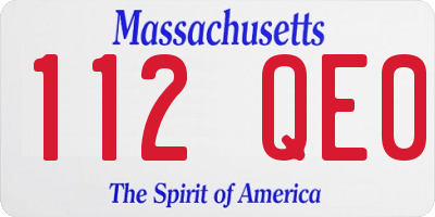 MA license plate 112QE0