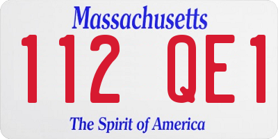 MA license plate 112QE1