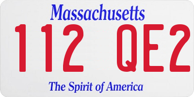 MA license plate 112QE2