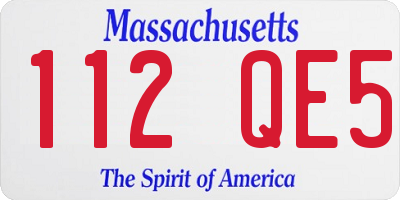 MA license plate 112QE5