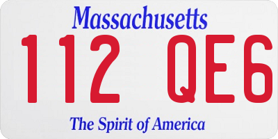 MA license plate 112QE6