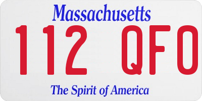 MA license plate 112QF0