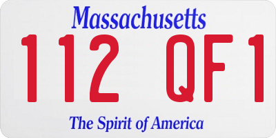 MA license plate 112QF1