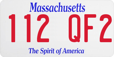 MA license plate 112QF2