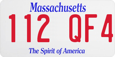 MA license plate 112QF4