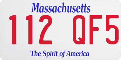 MA license plate 112QF5