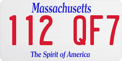 MA license plate 112QF7